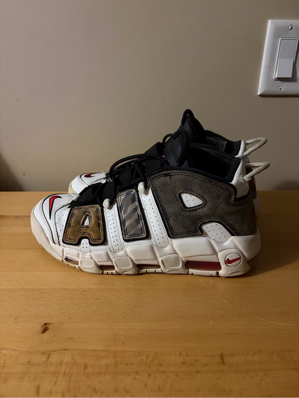 Nike Air Mens More Uptempo Animal Instinct Tunnel Walk DZ4838-100 Sneakers 10.5